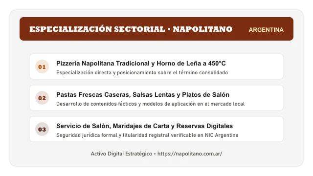 Enfoque temático y aplicaciones de negocio para el activo digital napolitano.com.ar (Napolitano)